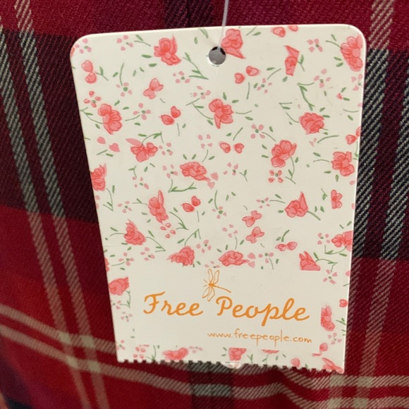 Free People Plaid Pencil Skirt in Red and Blue - Picture 4 of 11